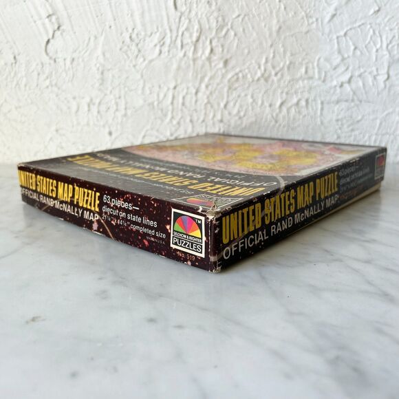 Vintage United States Map Puzzle Rand McNally 63 Pieces Diecut on State Lines - Picture 9 of 10